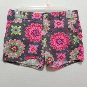 Old Navy shorts 14 Printed Linen Knight Time floral mandala print adjustable